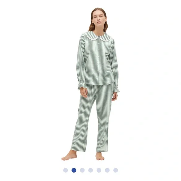 NWT Hill House Cypress Pajama Set Green Stripe L - Picture 2 of 5